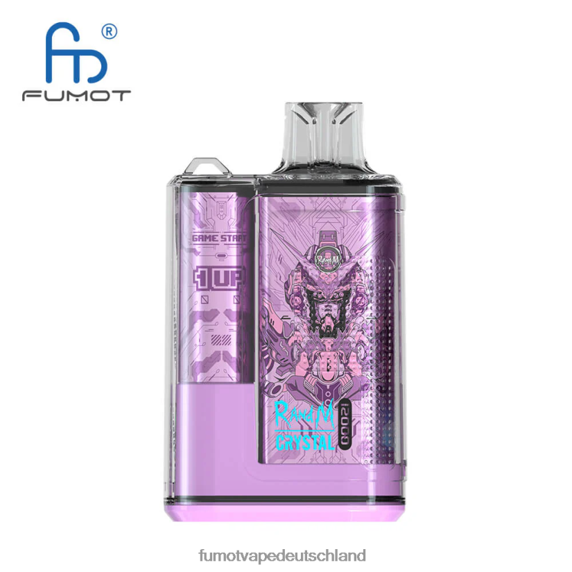 Fumot E Zigarette - Fumot Crystal 1 Stück – 12000 Einweg-Vape-Box 20 ml BF6N4P268 Traubeneis