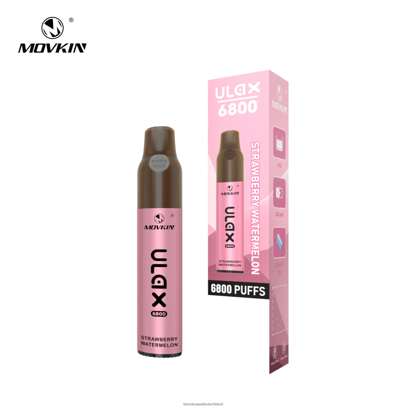 Fumot E Zigarette - Fumot Movkin Ulax 6800 Einweg-Vaporizer Keramikspule – 8 ml (1 Stück) BF6N4P318 Blaubeer-Kaugummi