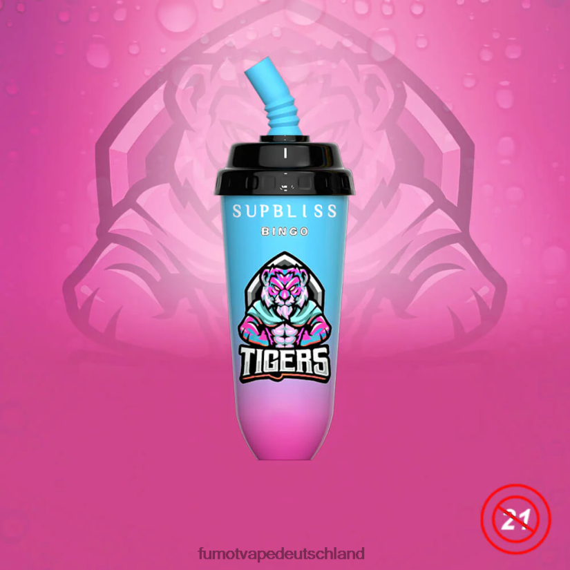 Fumot E Zigarette - Fumot Supbliss Bingo 16 ml 8000 Einweg-Vape-Pod-Gerät (1 Stück) BF6N4P408 Erdbeereis