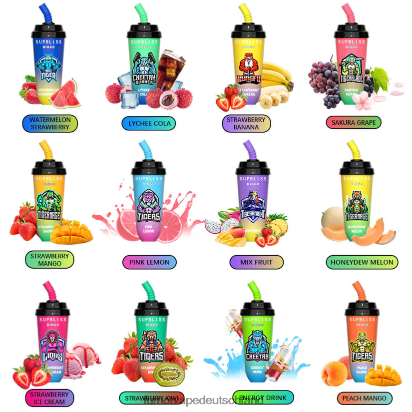 Fumot E Zigarette - Fumot Supbliss Bingo 16 ml 8000 Einweg-Vape-Pod-Gerät (1 Stück) BF6N4P408 Erdbeereis