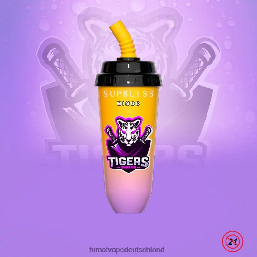 Fumot E Zigarette - Fumot Supbliss Bingo 16 ml 8000 Einweg-Vape-Pod-Gerät (1 Stück) BF6N4P408 Erdbeereis
