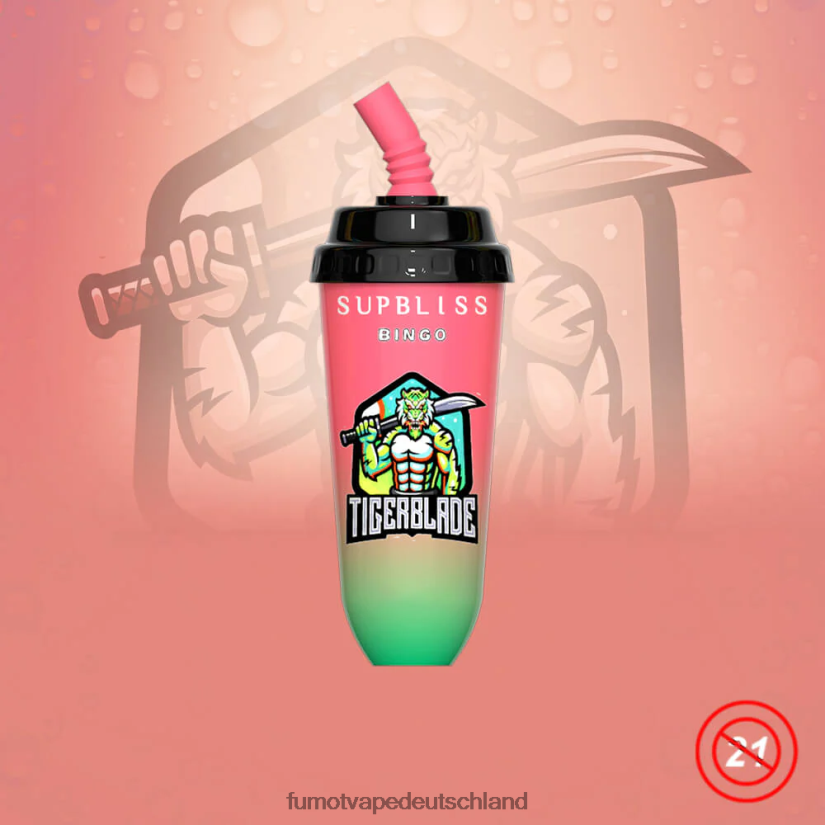 Fumot E Zigarette - Fumot Supbliss Bingo 16 ml 8000 Einweg-Vape-Pod-Gerät (1 Stück) BF6N4P408 Erdbeereis