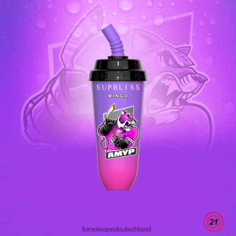 Fumot E Zigarette - Fumot Supbliss Bingo 16 ml 8000 Einweg-Vape-Pod-Gerät (1 Stück) BF6N4P408 Erdbeereis