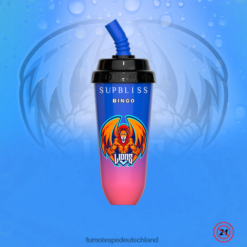 Fumot E Zigarette - Fumot Supbliss Bingo 16 ml 8000 Einweg-Vape-Pod-Gerät (1 Stück) BF6N4P408 Erdbeereis