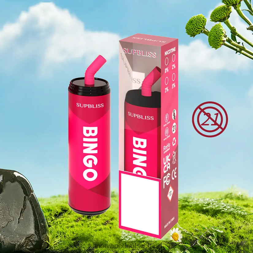 Fumot E Zigarette - Fumot Supbliss Bingo 9000 Einweg-Vape-Pen (1 Stück) – 18 ml BF6N4P468 gefrorene Cola