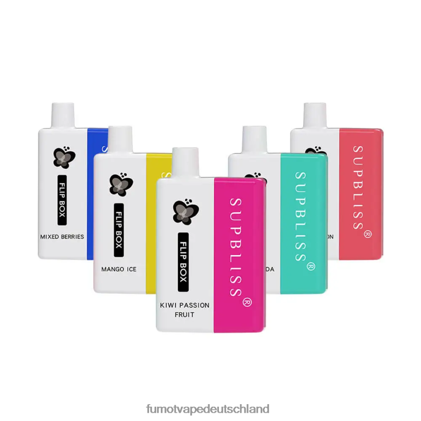 Fumot E Zigarette - Fumot Supbliss Flip Box 6000 austauschbares Vape-Kit – 10 ml (1 Stück) BF6N4P338 Mango-Eis