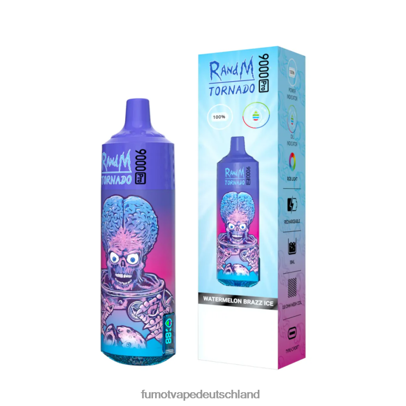 Fumot E Zigarette - Fumot Tornado 1 Stück 9000 Pro 18 ml Einweg-Vaporizer BF6N4P228 Kegeln