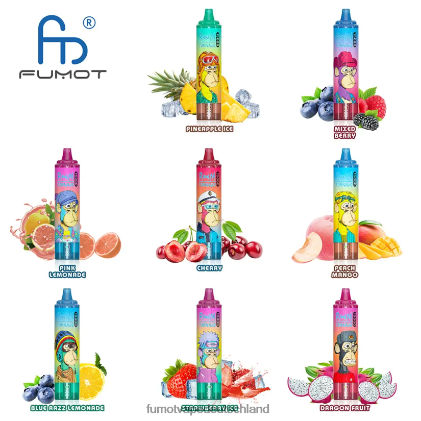 Fumot E Zigarette - Fumot Tornado 15000 Einweg-Vaporizer 25 ml (1 Stück) BF6N4P158 Apfel Pfirsich Birne