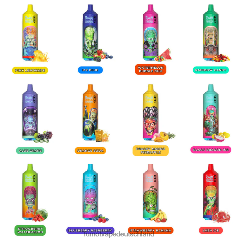 Fumot E Zigarette - Fumot Tornado 9000 Einweg-Vape-Pen – 18 ml (1 Stück) BF6N4P8 pfirsichfarbene Mango-Ananas