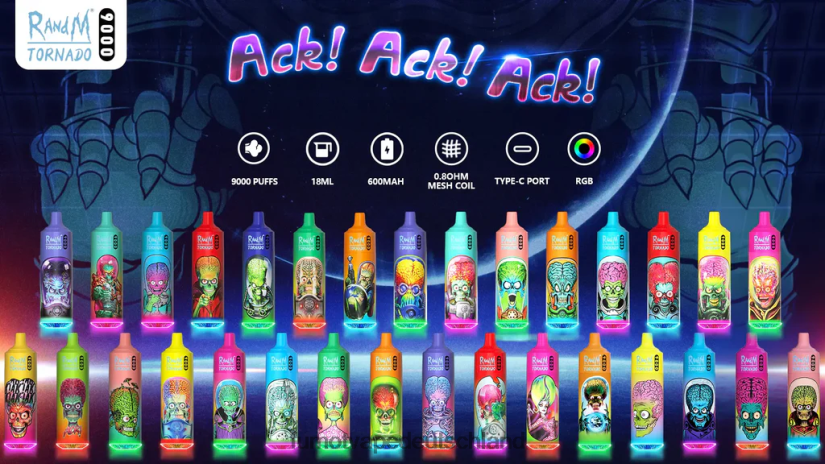 Fumot E Zigarette - Fumot Tornado 9000 Einweg-Vape-Pen – 18 ml (1 Stück) BF6N4P8 pfirsichfarbene Mango-Ananas