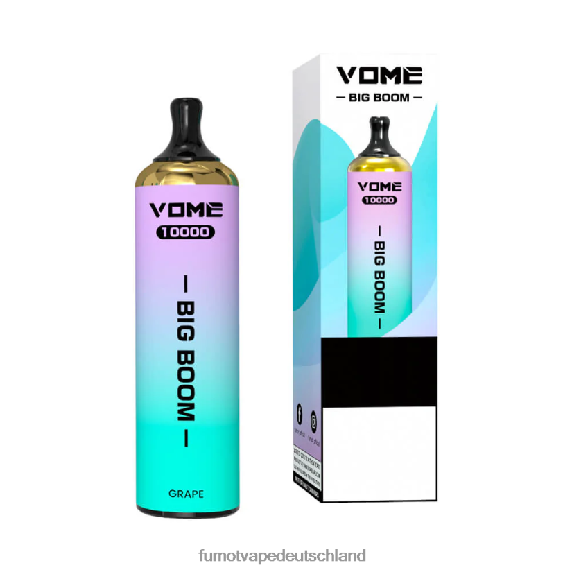 Fumot E Zigarette - Fumot Vome Big Boom Einweg-Vape-Pen 10000 - 20 ml (1 Stück) BF6N4P438 Traube