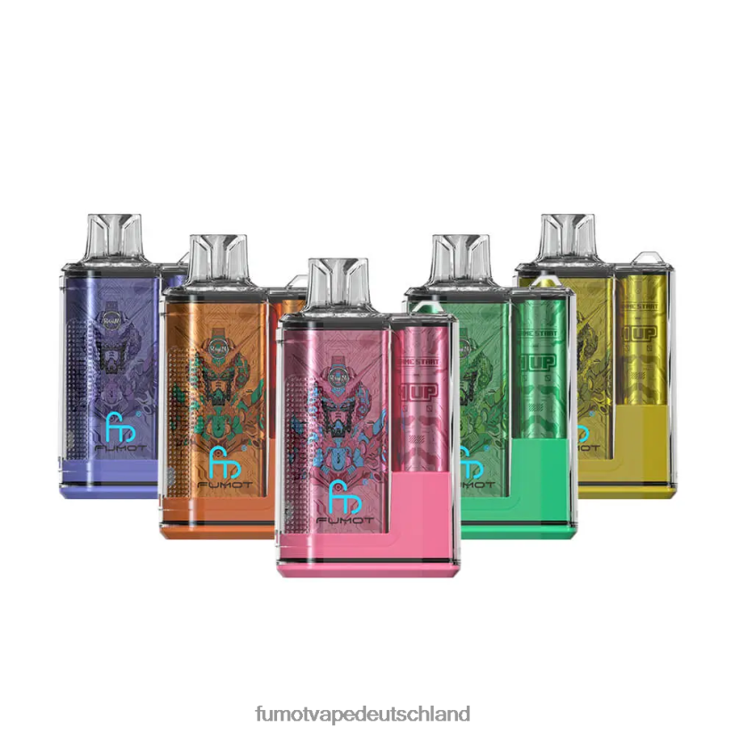 Fumot Germany - Fumot Crystal 1 Stück – 12000 Einweg-Vape-Box 20 ml BF6N4P274 Pfirsich-Mango