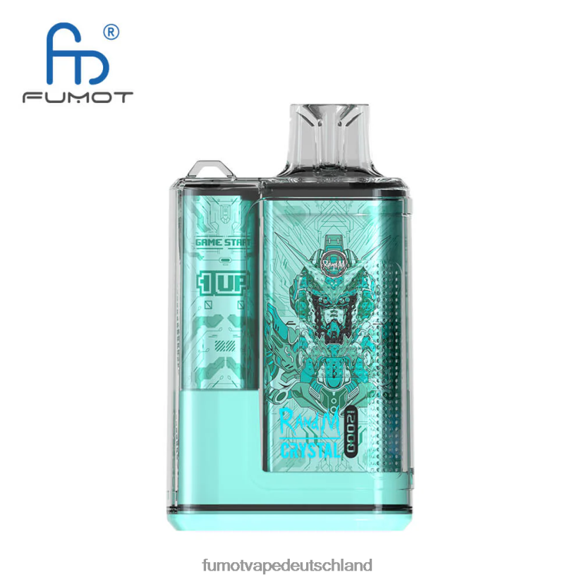 Fumot Germany - Fumot Crystal 1 Stück – 12000 Einweg-Vape-Box 20 ml BF6N4P274 Pfirsich-Mango