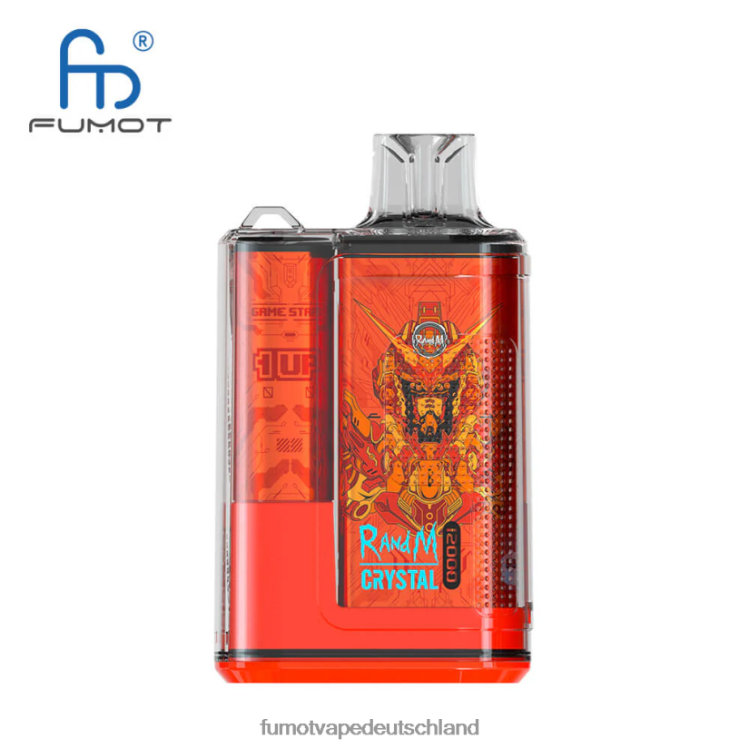 Fumot Germany - Fumot Crystal 1 Stück – 12000 Einweg-Vape-Box 20 ml BF6N4P274 Pfirsich-Mango