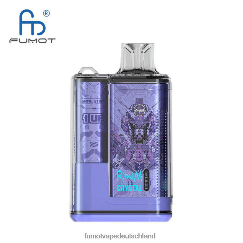 Fumot Germany - Fumot Crystal 1 Stück – 12000 Einweg-Vape-Box 20 ml BF6N4P274 Pfirsich-Mango