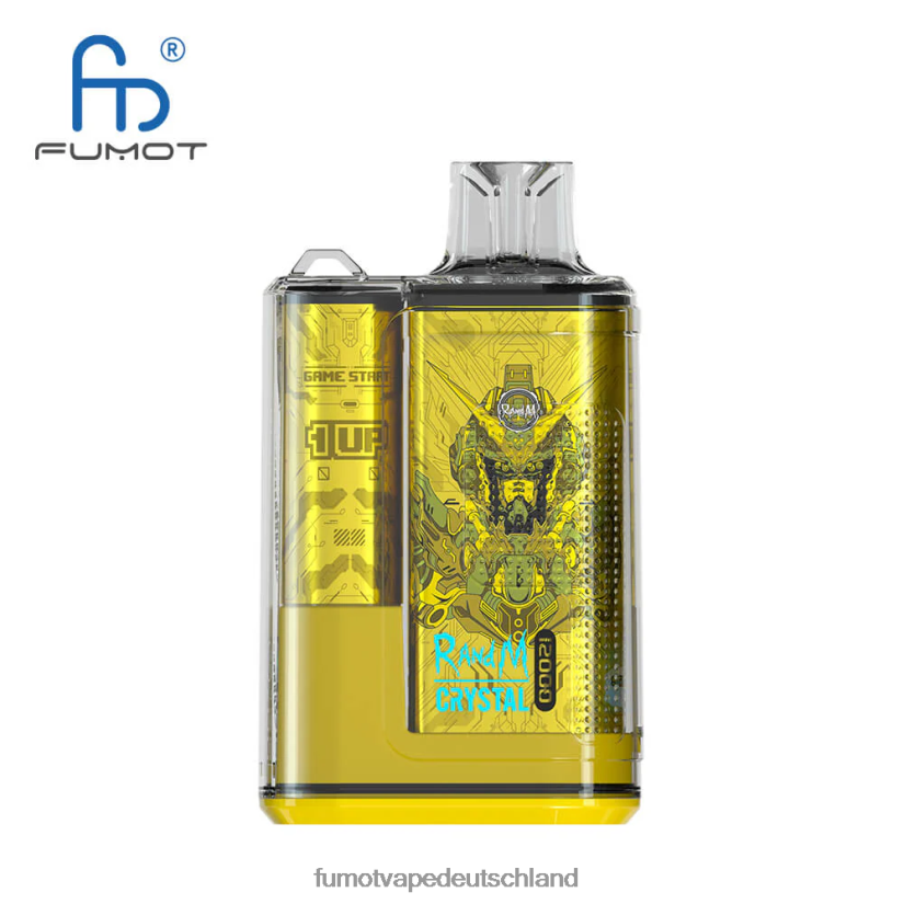 Fumot Germany - Fumot Crystal 1 Stück – 12000 Einweg-Vape-Box 20 ml BF6N4P274 Pfirsich-Mango