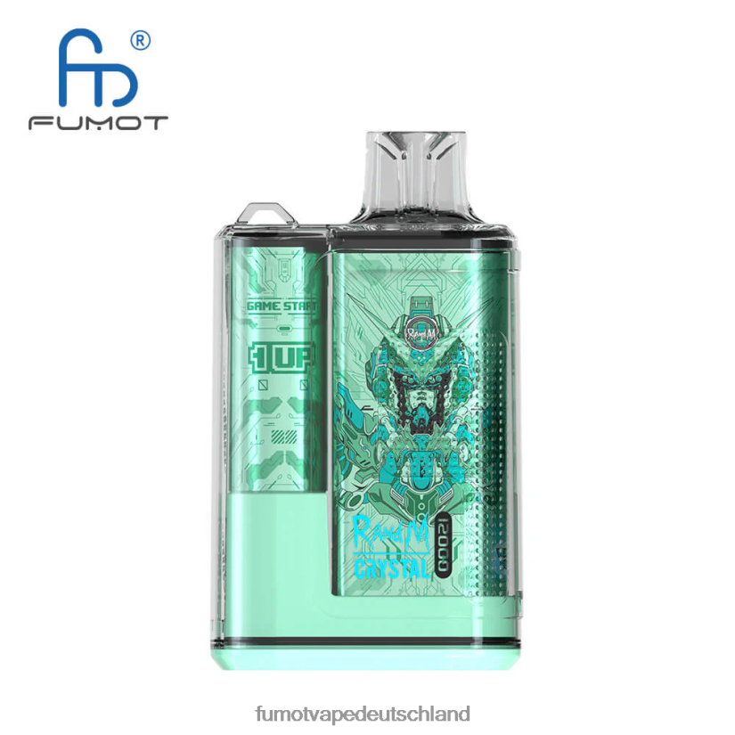 Fumot Germany - Fumot Crystal 1 Stück – 12000 Einweg-Vape-Box 20 ml BF6N4P274 Pfirsich-Mango