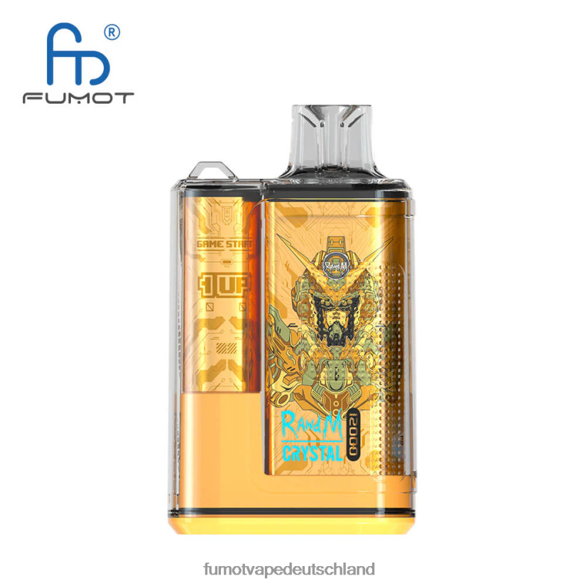 Fumot Germany - Fumot Crystal 1 Stück – 12000 Einweg-Vape-Box 20 ml BF6N4P274 Pfirsich-Mango
