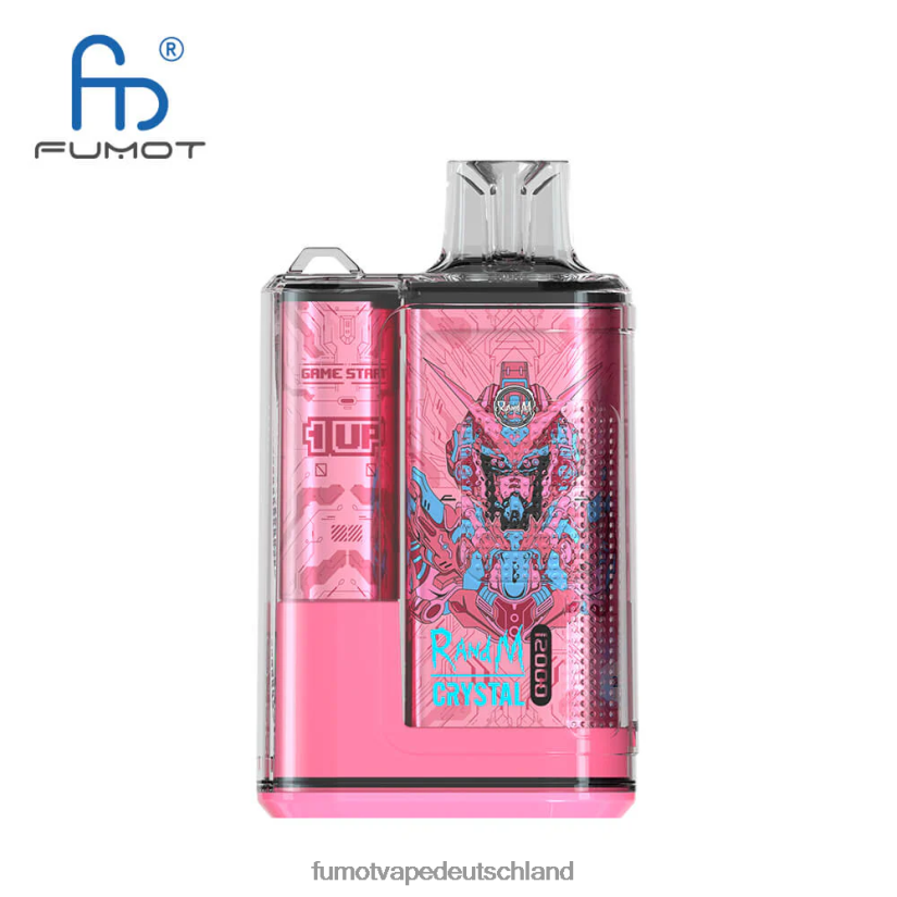 Fumot Germany - Fumot Crystal 1 Stück – 12000 Einweg-Vape-Box 20 ml BF6N4P274 Pfirsich-Mango