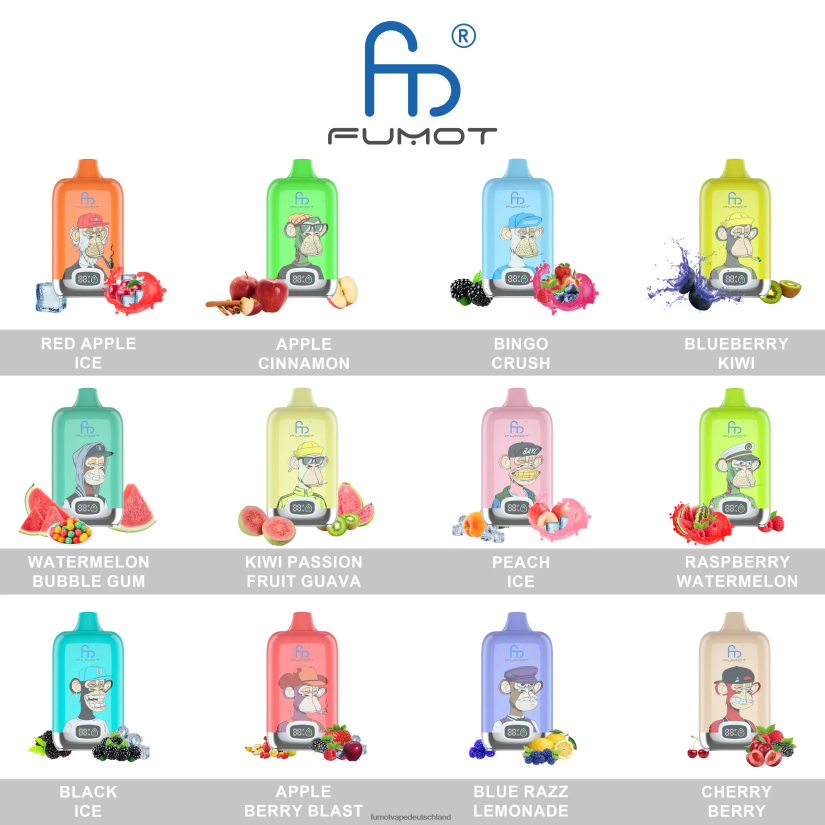 Fumot Germany - Fumot Digital Box 12000 20 ml Einweg-Vape-Pod – (1 Stück) BF6N4P134 Zitrone und Limette