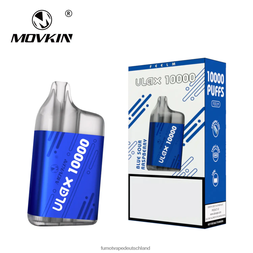 Fumot Germany - Fumot Movkin Ulax 10000 Einweg-Vape-Pods – 12 ml (1 Stück) BF6N4P304 blaue saure Himbeere