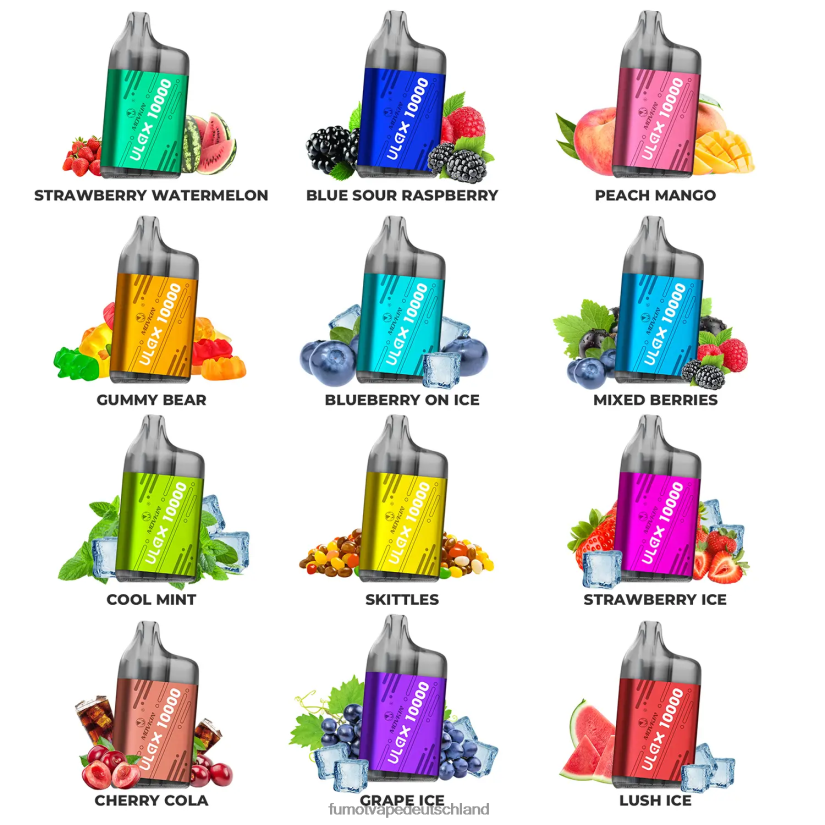 Fumot Germany - Fumot Movkin Ulax 10000 Einweg-Vape-Pods – 12 ml (1 Stück) BF6N4P304 blaue saure Himbeere