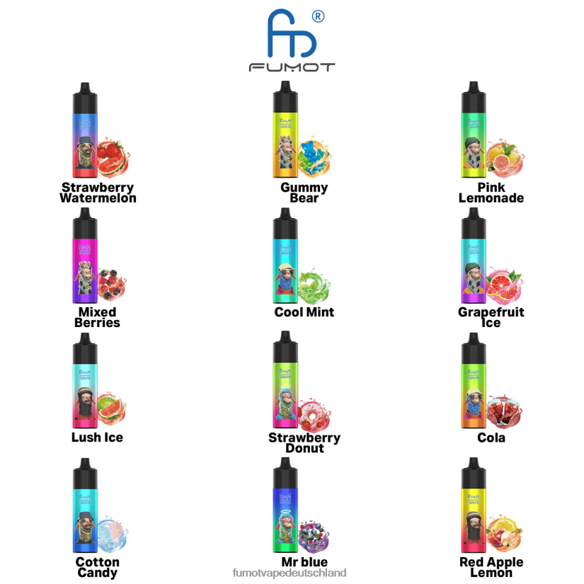 Fumot Germany - Fumot Sunax 7000 austauschbare Vape-Kartusche (1 Stück) BF6N4P494 Erdbeerwassermelone