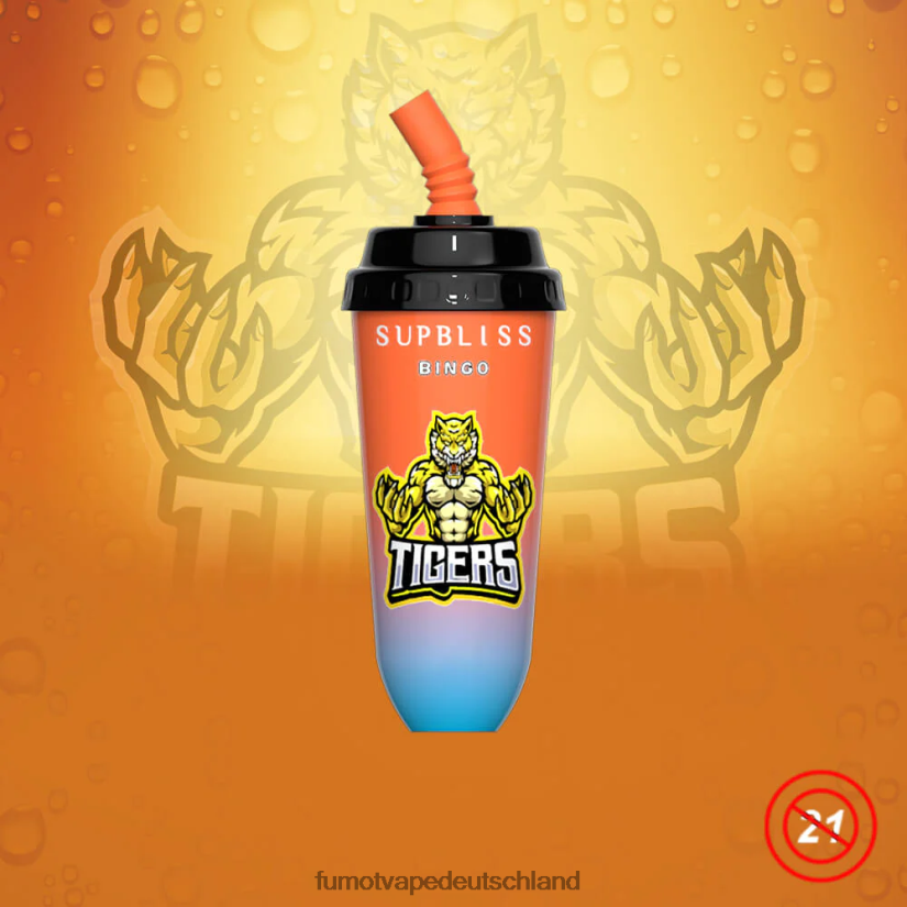 Fumot Germany - Fumot Supbliss Bingo 16 ml 8000 Einweg-Vape-Pod-Gerät (1 Stück) BF6N4P404 Pfirsich-Mango