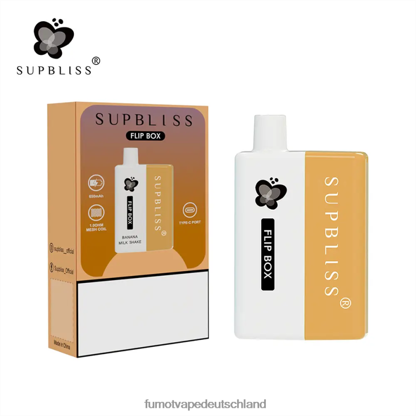 Fumot Germany - Fumot Supbliss Flip Box 6000 austauschbares Vape-Kit – 10 ml (1 Stück) BF6N4P334 Doppelapfel