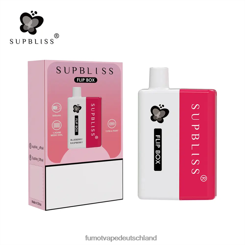 Fumot Germany - Fumot Supbliss Flip Box 6000 austauschbares Vape-Kit – 10 ml (1 Stück) BF6N4P334 Doppelapfel