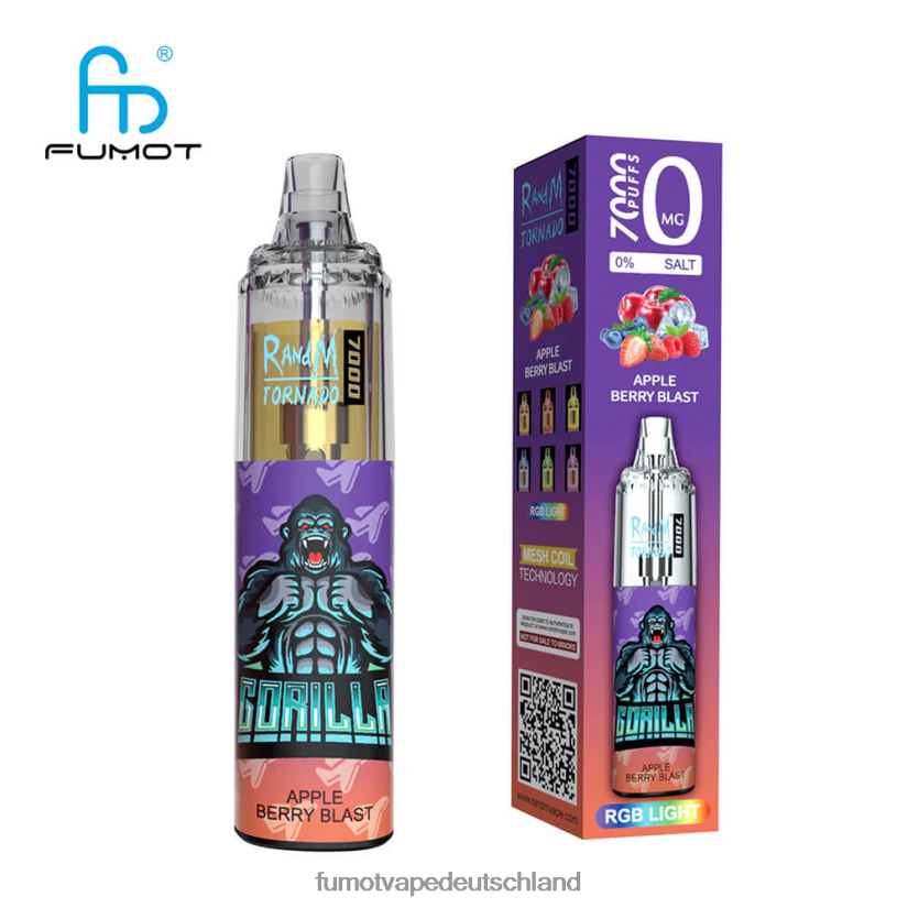 Fumot Germany - Fumot Tornado 7000 Einweg-Vape-Pen 0  – 14 ml (1 Stück) BF6N4P534 roter Apfel Zitrone