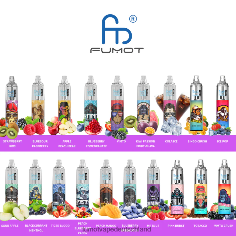 Fumot Germany - Fumot Tornado 7000 Einweg-Vape-Pen 0  – 14 ml (1 Stück) BF6N4P534 roter Apfel Zitrone