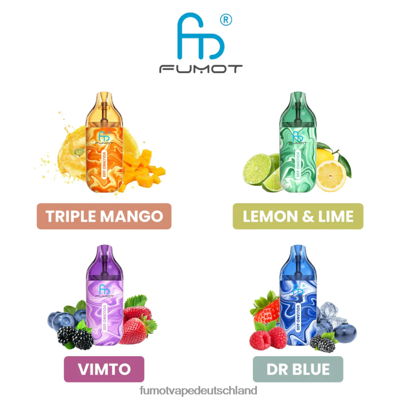 Fumot Germany - Fumot Volcano 600 tpd-konformer Einweg-Vaporizer – 2 ml (3-teiliges Set) BF6N4P294 Ananas-Pfirsich-Mango