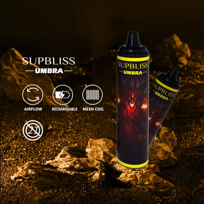 Fumot Vape Deutschland - Fumot Supbliss Umbra 10000 (1 Stück) Einweg-Vape-Pen – 20 ml BF6N4P482 roter Apfel Zitrone