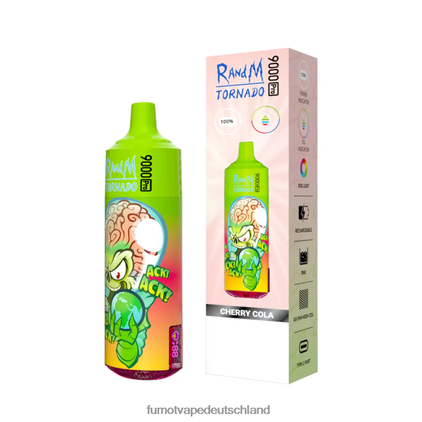 Fumot Vape Flavours - Fumot Tornado 1 Stück 9000 Pro 18 ml Einweg-Vaporizer BF6N4P220 Zitrone und Limette