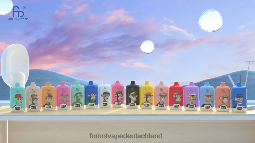 Fumot Vape Flavours - Fumot Digital Box Einweg-Vape-Pod 12000 – 20 ml (1 Stück) BF6N4P140 Pfirsich-Mango